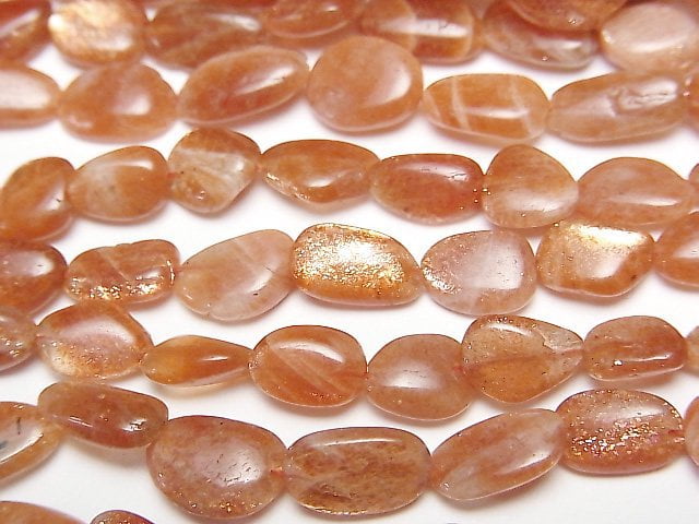 [Video] Sunstone AA++ Flat Nugget half or 1strand beads (aprx.15inch / 38cm)