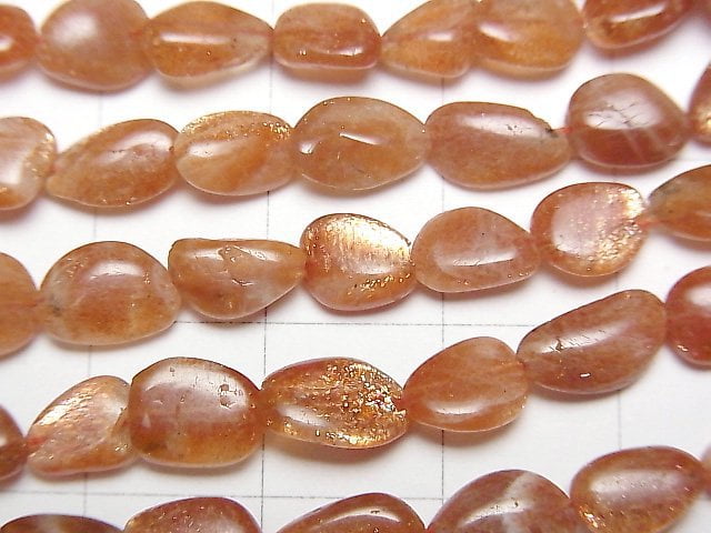 [Video] Sunstone AA++ Flat Nugget half or 1strand beads (aprx.15inch / 38cm)