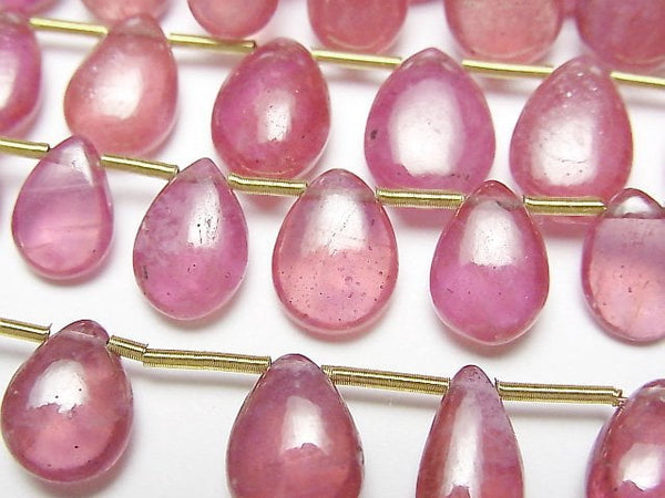 [Video] Pink Sapphire AA++ Pear shape (Smooth) half or 1strand beads (aprx.7inch/18cm)