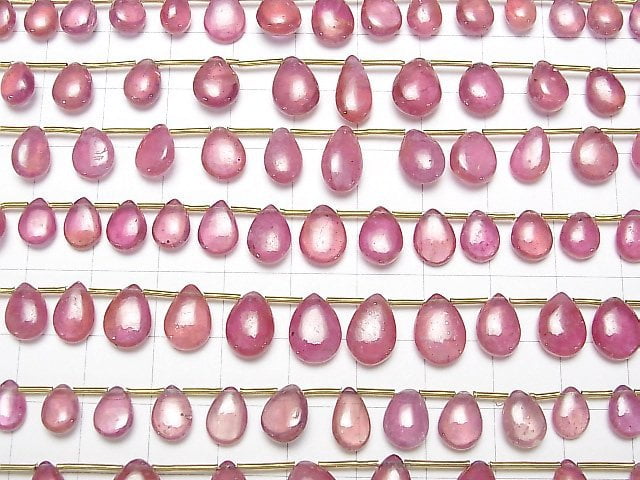 [Video] Pink Sapphire AA++ Pear shape (Smooth) half or 1strand beads (aprx.7inch/18cm)