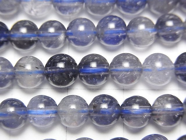 [Video] Iolite AA++ Round 6mm half or 1strand beads (aprx.15inch / 37cm)