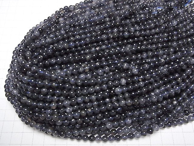 [Video] Iolite AA+ Round 6mm half or 1strand beads (aprx.15inch / 36cm)