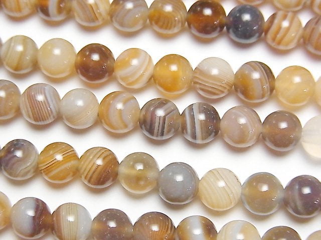 [Video] Botswana Agate Round 6mm half or 1strand beads (aprx.15inch / 37cm)