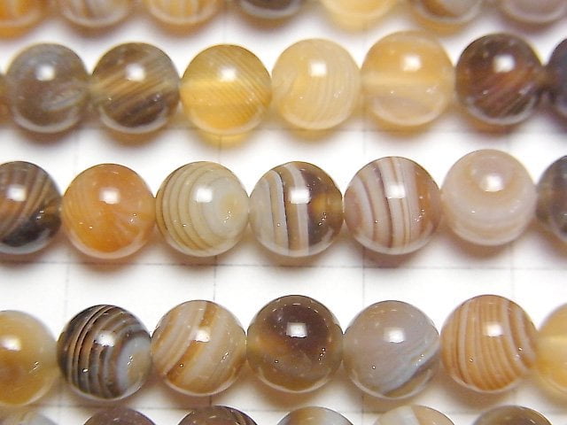 [Video] Botswana Agate Round 6mm half or 1strand beads (aprx.15inch / 37cm)