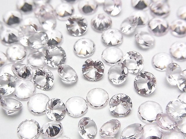 [Video] High Quality Morganite AAA Loose stone Round Faceted 5x5mm 2pcs
