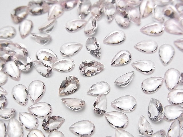 [Video] High Quality Morganite AAA Loose stone Pear shape Faceted 6x4mm 2pcs