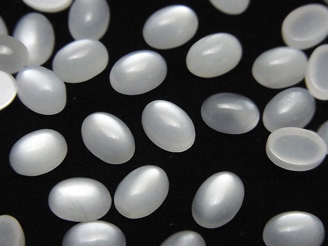 [Video] White Moonstone AAA Oval Cabochon 7x5mm 10pcs