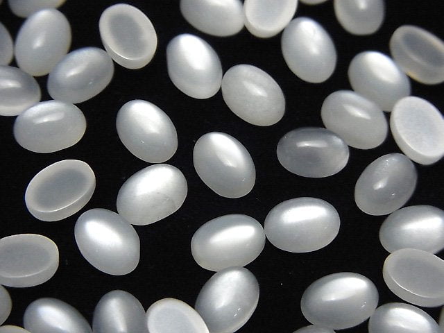 [Video] White Moonstone AAA Oval Cabochon 7x5mm 10pcs