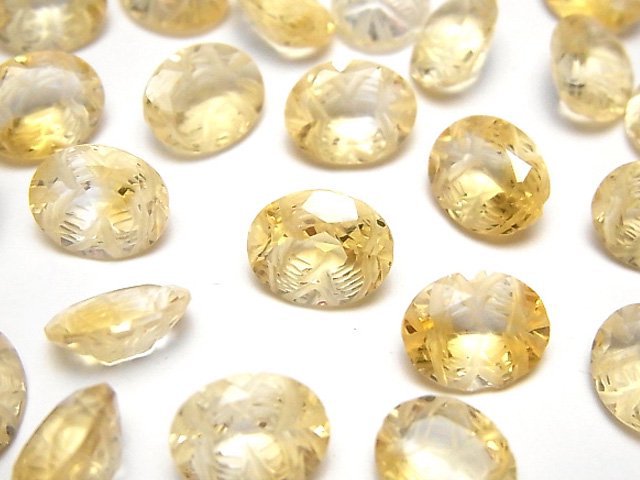 [Video] High Quality Citrine AAA Carved Oval Faceted 10x8mm 2pcs