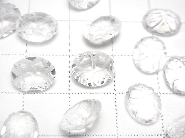 [Video] High Quality Crystal AAA Carved Oval Faceted 10x8mm 4pcs