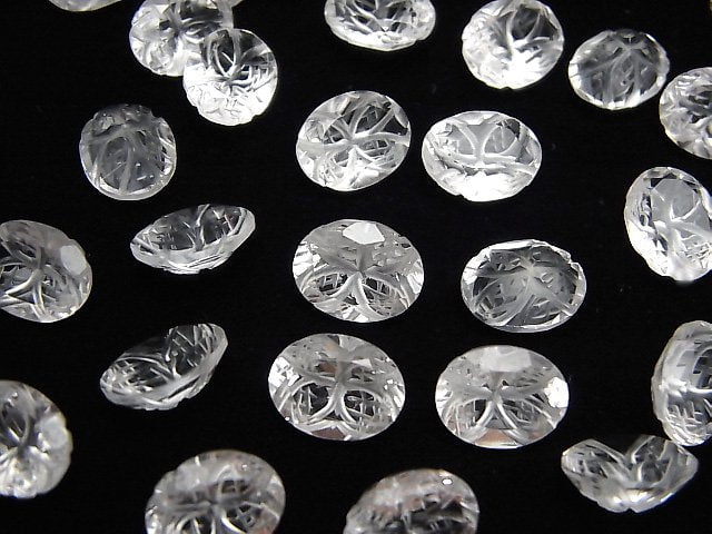[Video] High Quality Crystal AAA Carved Oval Faceted 10x8mm 4pcs