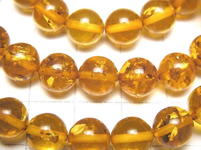 [Video] Baltic Amber Round 8.5mm Light Brown color Bracelet