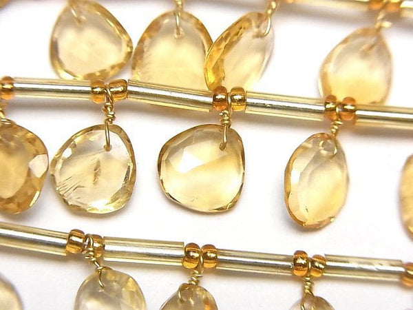 [Video] High Quality Citrine AAA Free Form Single Sided Rose Cut 1strand (18pcs)