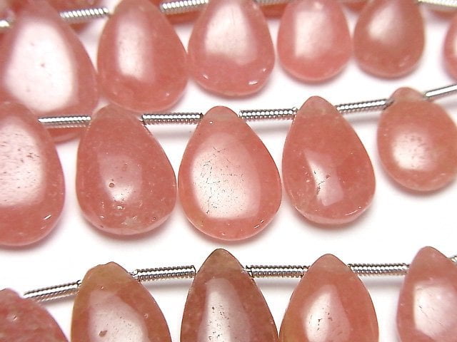 [Video] Argentina Rhodochrosite AA++ Pear shape (Smooth) 1strand beads (aprx.7inch / 18cm)