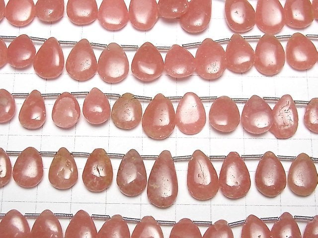 [Video] Argentina Rhodochrosite AA++ Pear shape (Smooth) 1strand beads (aprx.7inch / 18cm)