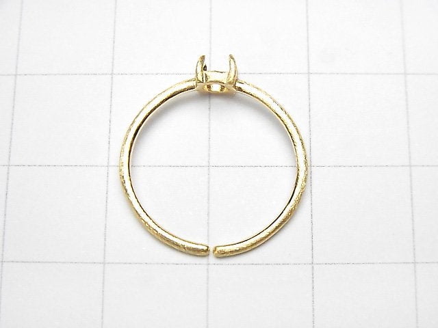 [Video] Silver925 Ring Empty Frame (Nail Clasp) Round 4.5mm Hairline 18KGP Free Size 1pc