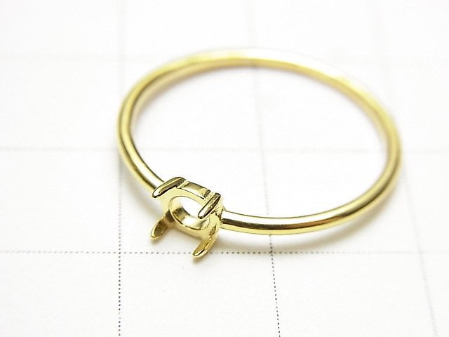 [Video] Silver925 Ring Empty Frame (Claw Clasp) Round 4.5mm 18KGP 1pc