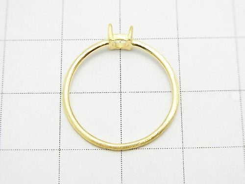 [Video] Silver925 Ring Empty Frame (Nail Clasp) Round 4.5mm Hairline 18KGP 1pc
