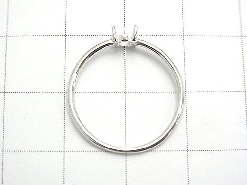 [Video] Silver925 Ring Empty Frame (Claw Clasp) Round 4.5mm Rhodium Plated 1pc