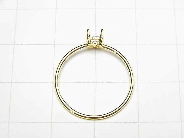 [Video] Silver925 Ring Frame (Prong Setting) Round Faceted 4.5mm 18KGP 1pc