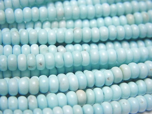 [Video] Magnesite Turquoise Roundel 4x4x2mm 1strand beads (aprx.15inch / 38cm)