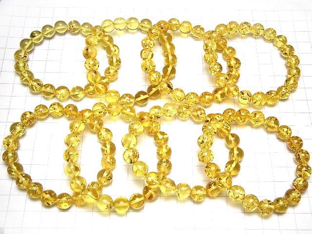 [Video] Baltic Amber Round 10mm Yellow color Bracelet