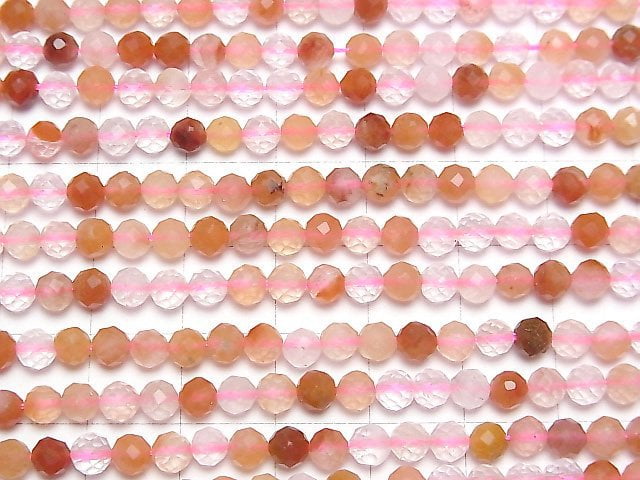[Video] High Quality! Amphibole In Quartz Faceted Round 4mm 1strand beads (aprx.15inch / 36cm)