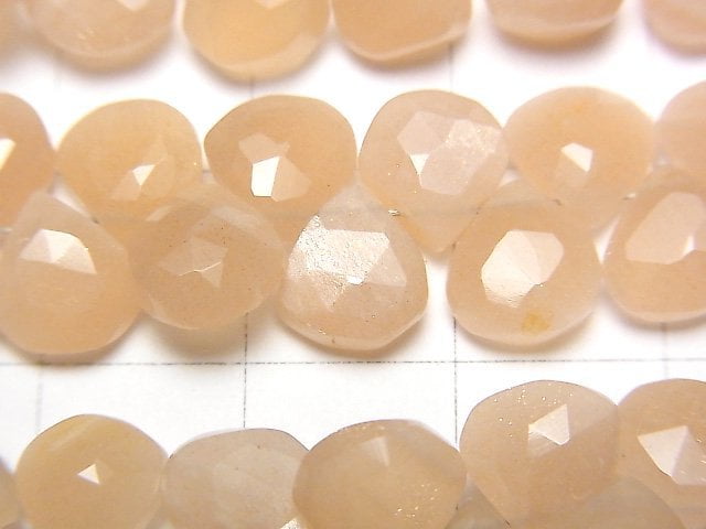 [Video] High Quality Peach Moonstone AA++ Chestnut Faceted Briolette half or 1strand beads (aprx.7inch / 18cm)