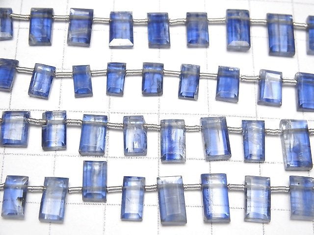 [Video] High Quality Kyanite AA++ Faceted Rectangle half or 1strand beads (aprx.8inch / 20cm)