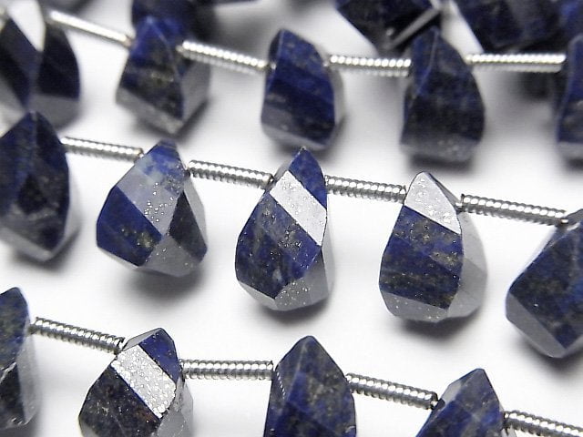 [Video] High Quality Lapislazuli AAA- Drop 4Faceted Twist Faceted Briolette half or 1strand (20pcs)