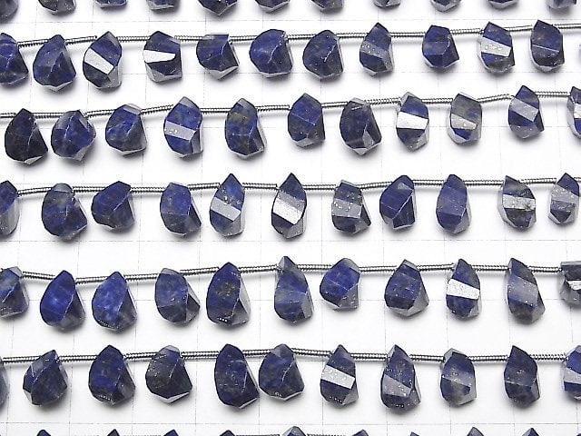 [Video] High Quality Lapislazuli AAA- Drop 4Faceted Twist Faceted Briolette half or 1strand (20pcs)