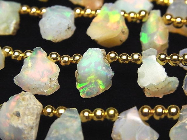 [Video] Ethiopia Opal AA++ Rough Rock Nugget Top Side Drilled Hole 1strand (12pcs )