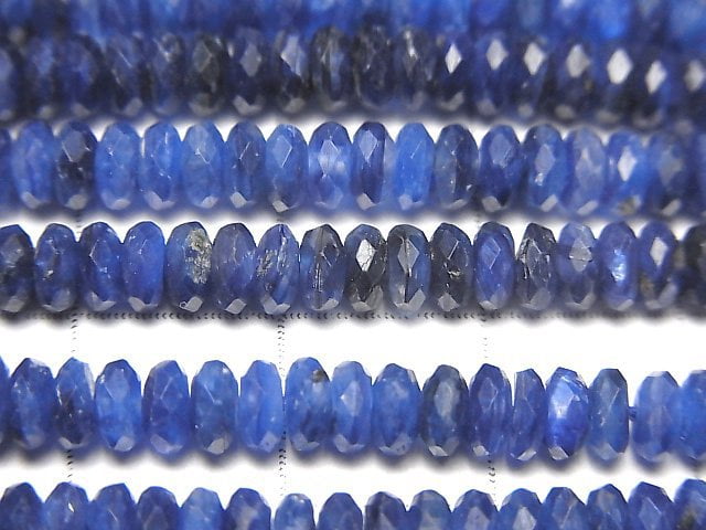 [Video] Kyanite AA+ Faceted Button Roundel 4x4x1.5mm half or 1strand beads (aprx.12inch / 30cm)