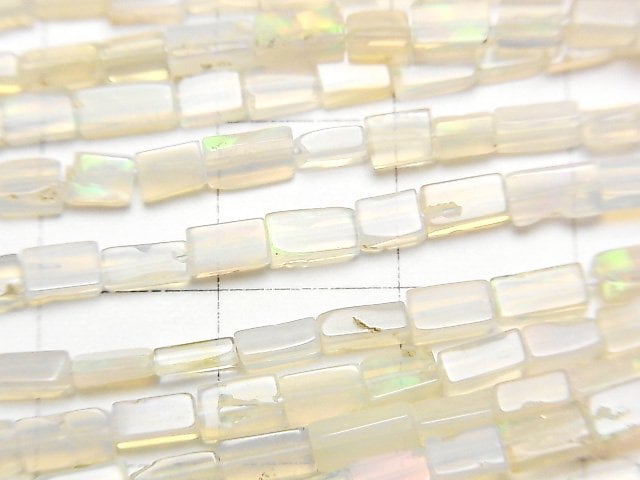 [Video] Ethiopia Opal AAA- Rectangle-Square half or 1strand beads (aprx.16inch/40cm)