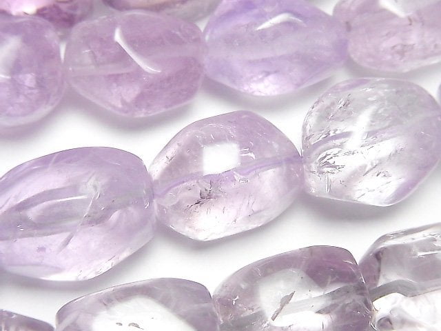 [Video] Light Color Amethyst AA++ Faceted Nugget 1strand beads (aprx.15inch/36cm)
