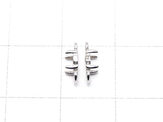 [Video] Silver925 Empty Frame Round 4mm [Both Side ] Rhodium Plated 2pcs