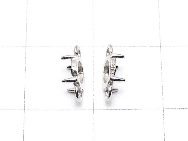 [Video] Silver925 Empty Frame Round 5mm [Both Side ] Rhodium Plated 2pcs
