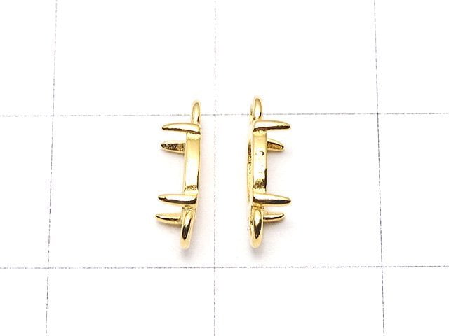 [Video]Silver925 Empty Frame Oval 6x4mm [Both Side ] 18KGP 1pc