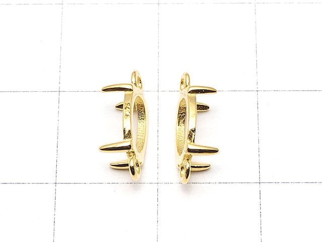 [Video]Silver925 Empty Frame Oval 8x6mm [Both Side ] 18KGP 1pc