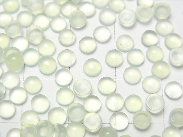 [Video] Apple Green Chalcedony AAA Round Cabochon 4x4mm 20pcs