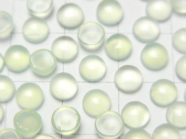 [Video] Apple Green Chalcedony AAA Round Cabochon 5x5mm 10pcs