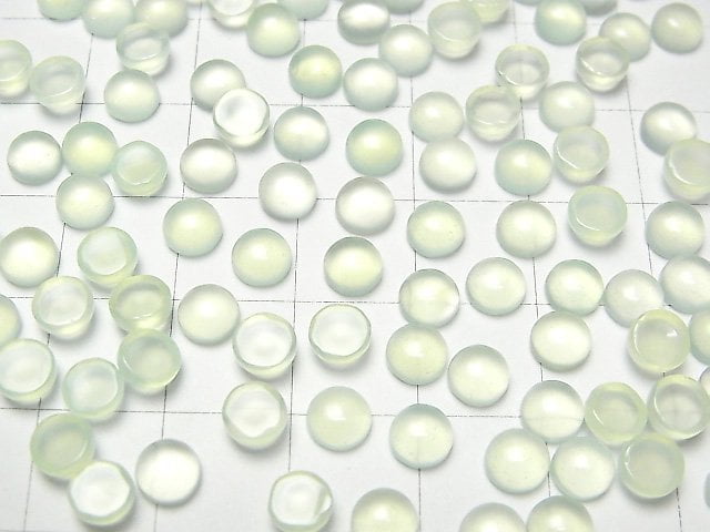 [Video] Apple Green Chalcedony AAA Round Cabochon 5x5mm 10pcs