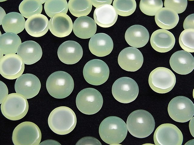 [Video] Apple Green Chalcedony AAA Round Cabochon 8x8mm 3pcs
