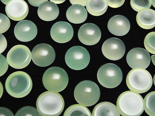 [Video] Apple Green Chalcedony AAA Round Cabochon 10x10mm 3pcs
