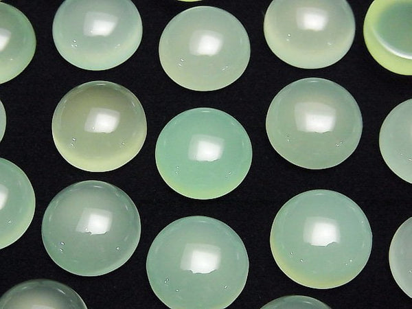 [Video] Apple Green Chalcedony AAA Round Cabochon 14x14mm 1pc