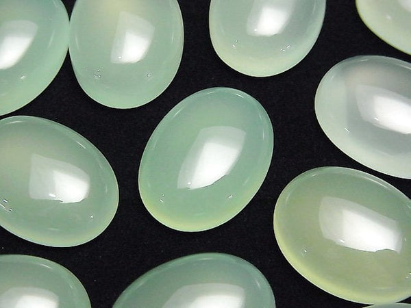 [Video] Apple Green Chalcedony AAA Oval Cabochon 20x15mm 1pc