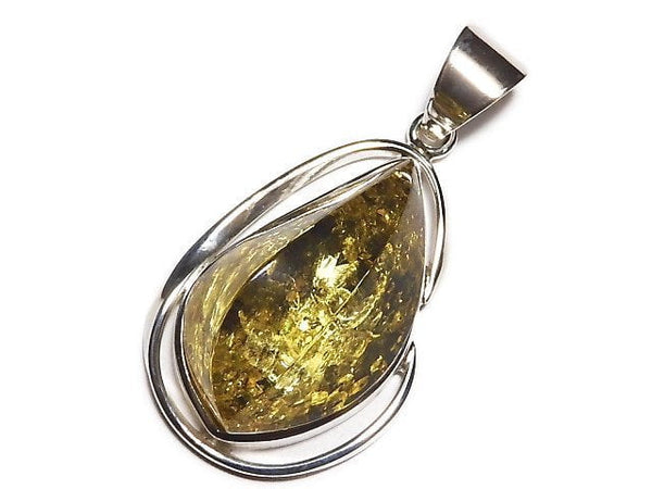 [Video] [One of a kind] Baltic Amber Pendant Silver925 NO.10