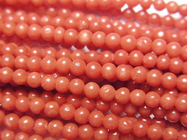 [Video] Sardinian Coral, Red Coral Round 2mm half or 1strand beads (aprx.20inch/50cm)