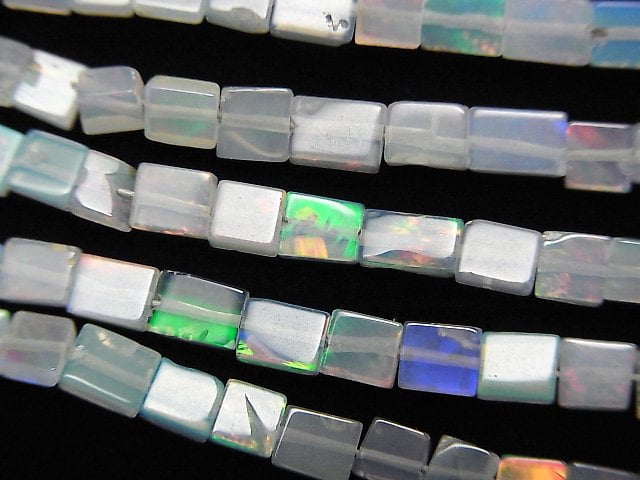 [Video] Ethiopia Opal AAA- Rectangle-Square half or 1strand beads (aprx.16inch/40cm)