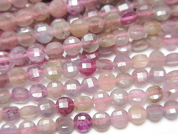 [Video]High Quality! Multicolor Sapphire AA Faceted Coin 4x4x2mm 1strand beads (aprx.15inch/37cm)